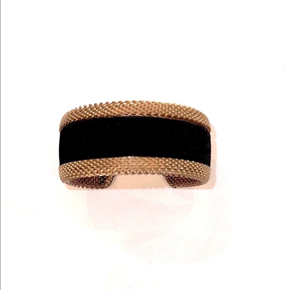 Black and Gold Mesh Cuff Bracelet